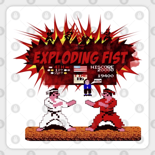 Retro 80s Gaming The way of the Exploding Fist Magnet by MotorManiac